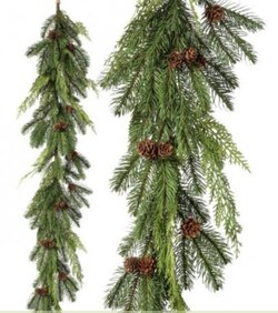 48 inches PLASTIC Norfolk  WOODLAND PINES GARLAND