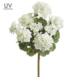 18 inches Outdoor UV Protected Geranium Bush  White