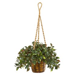 30” Mini Melon Outdoor Artificial Plant in Hanging Basket UV Resistant (Indoor/Outdoor)
