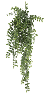 31 Inch Hanging Pearls Garland Bushes – Dark Green UV Resistant & Fire Rated