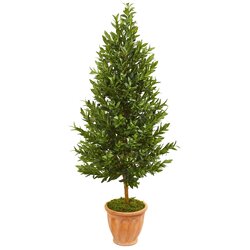 5’ Outdoor Olive Cone Topiary Artificial Tree