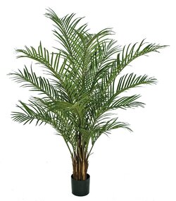 4.5'  Fire Retardant Palm Tree on Natural Trunk  Green Leaves Weighted Base Included