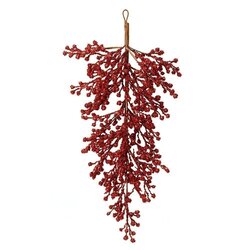 33 inches Red Glitter Berry TearDrop Outdoor