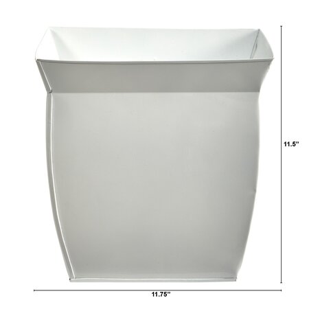 11.75" Fluted Metal Square Planter