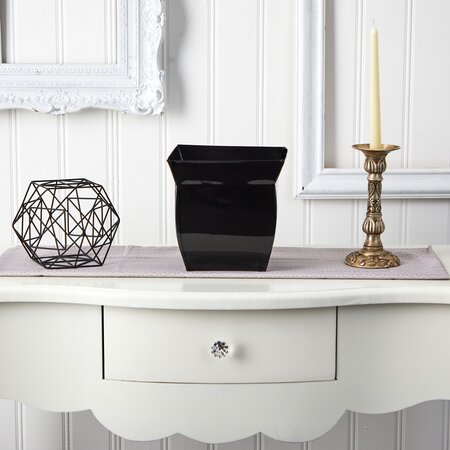 8" Fluted Metal Square Planter