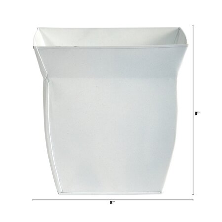 8" Fluted Metal Square Planter