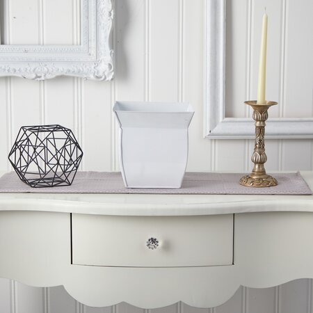 8" Fluted Metal Square Planter