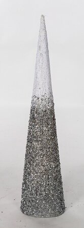 Earthflora's 4 Foot, 5 Foot, Or 6 Foot - Silver And White Wire Ombre Trees With Glitter & Beads