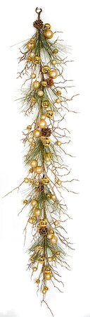 6 Foot Mixed Ball Twig Garland | Red, Silver, Or Gold