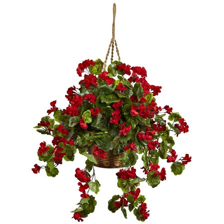 28 Inch Geranium Hanging Basket UV Resistant (Indoor/Outdoor)