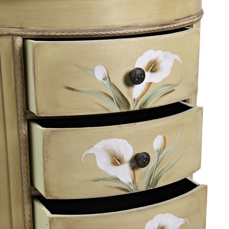 Antique Accessory Table w/Calla Lily Floral Art