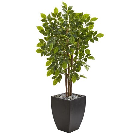 57" River Birch Artificial Tree in Black Planter