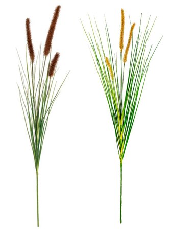 34 Inch Foxtail Spray With Onion Grass | Yellow/Beige