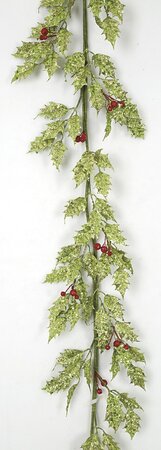 72 Inch Glittered Holly Berry Garland