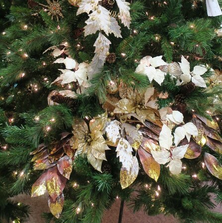 28 Inch Glittered Gold Holly Berry Spray