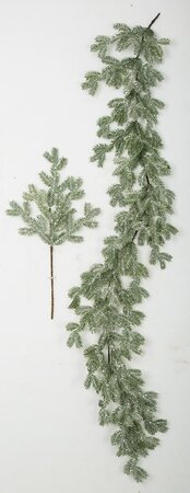 6 Foot Glittered Silver Hemlock Garland