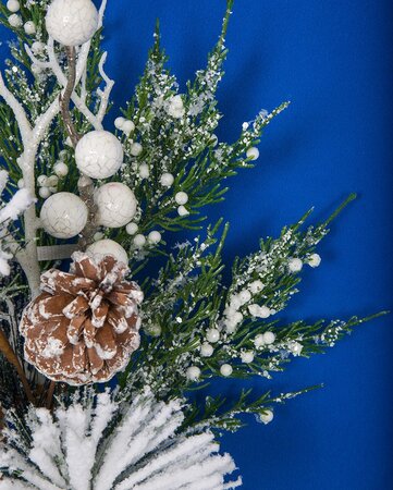 19 Inch Mixed Snowy Pine Cone Pick