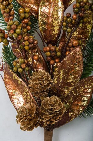 15 Inch Mixed Copper Foliage And Pine Pick