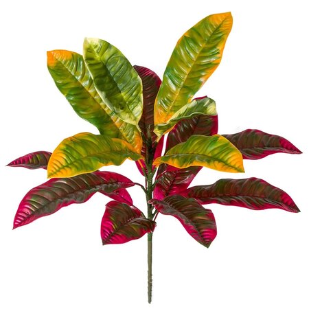 20 Inch Polyblend Outdoor Uv Red & Green Croton Plant