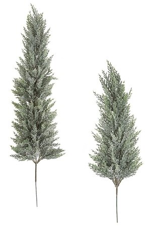 26 Inch Or 40 Inch Snowy Frosted Cedar Trees With Glitter