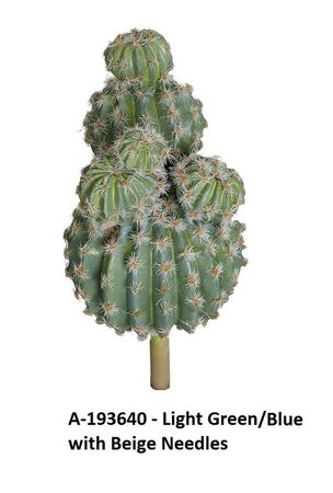 19 Inch Barrel Head Cactus Cluster | Green, Light Green, Or Blue/Green