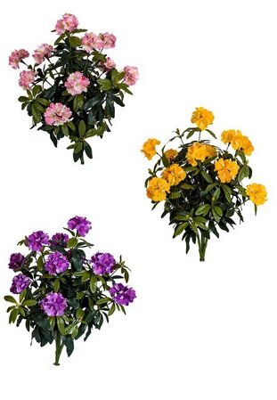 40 Inch Outdoor Polyblend Uv Flowering Rhododendron Bush | Purple, Pink Or Yellow
