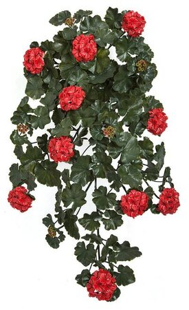 35 Inch Hanging Polyblend Outdoor Geranium Bushes | Red Or Pink
