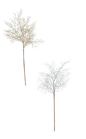 30 Inch Glittered Twig Spray In Gold Or Silver