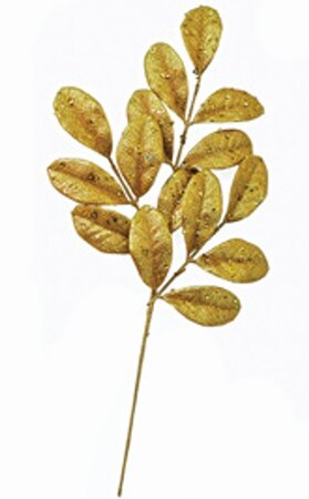 19 INCH GLITTERED APPLE LEAF SPRAY | RED, GOLD, SILVER, BLUE, OR PURPLE