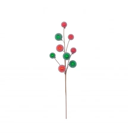 25" Iced Red/Green Ball Spray x 9