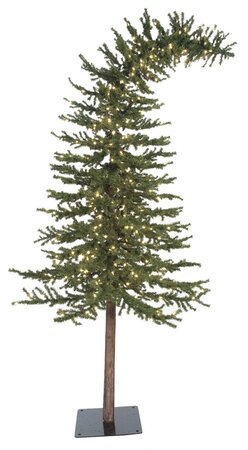 8 feet Alpine Christmas Tree - Natural Trunk - Full Size - 1,221 Green PVC Tips