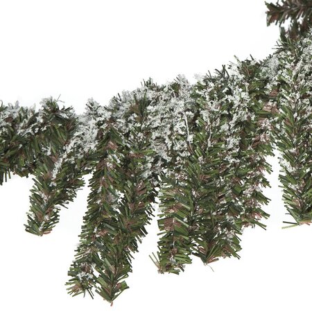 5 feet Flocked Pine Christmas Tree - Natural Trunk - 1,084 Green PVC Tips