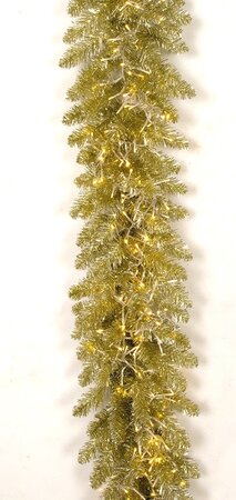 9 Foot Sparkling Champagne Garland With 3Mm Cluster Led Lights