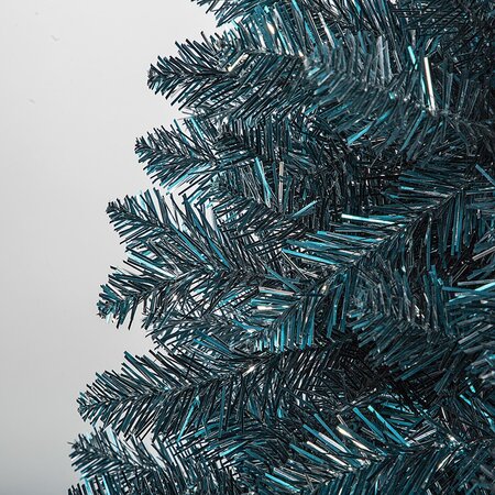 Silver To Blue Tinsel Ombre Trees | 5 Foot Or 7.5 Foot Tall | No Lights