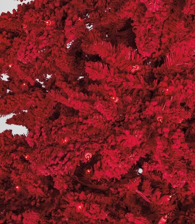 Earthflora's  Artificial Red Flocked Valentino Trees. Medium Flocked, Slim Size Trees with Red LE...