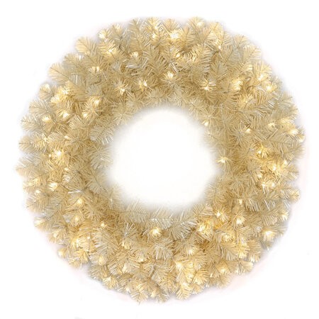 Matte Vintage White Tinsel Wreath | 3 Sizes