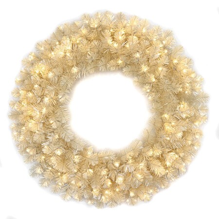 Matte Vintage White Tinsel Wreath | 3 Sizes