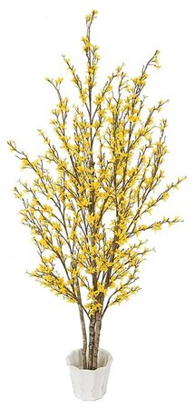 Forsythia Tree - Synthetic Trunk - 91 Leaves - 456 Yellow Flowers