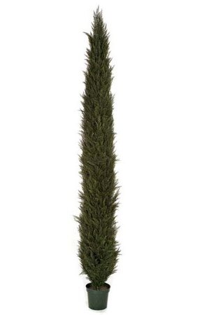 12' Plastic Cypress Tree - 8,229 Leaves - Weighted Base - Limited UV Protection