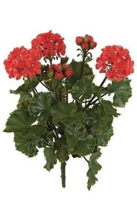 17" Geranium Bush - 3 Flowers - 2 Buds