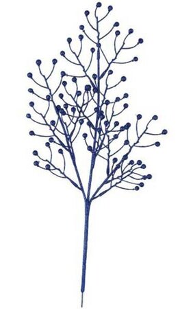 23" Glittered Berry Branch Dark Blue