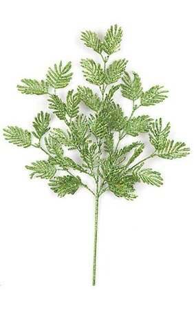 23" Glittered Fern Spray - Green