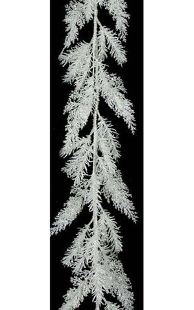6' Glittered Ice Pine White