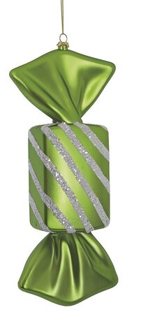 Earthflora's 12 Inch Colorful Striped Matte Candy Ornaments In 4 Colors - Blue, Fuchsia, Green, P...