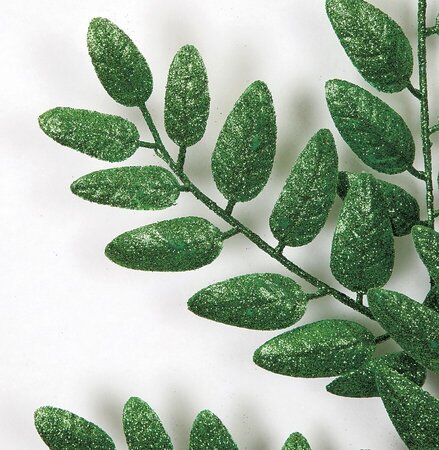 21 inches Plastic Glittered Locus Spray - 9 inches Width - Blue