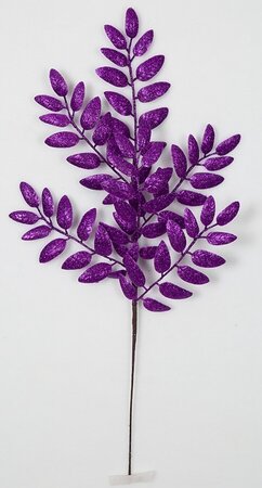 21 inches Plastic Glittered Locus Spray - 9 inches Width - Blue