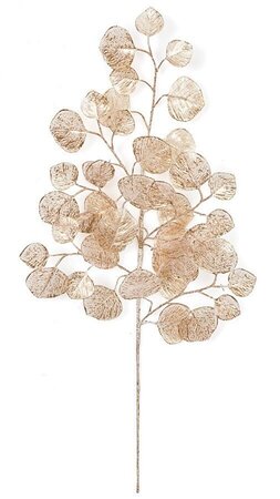 Earthflora's 24.5 Inch Silver Dollar Eucalyptus Spray - Champagne Or Iridescent