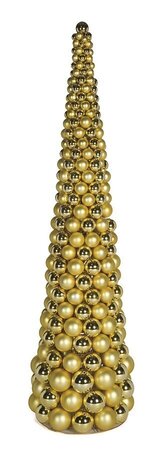 Earthflora's 5 Foot Multi-ball Cone Tree - Red, Silver, Gold, Mixed