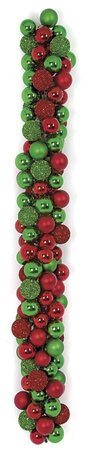 Earthflora's 6 Foot Mixed Red And Green Ball Garland