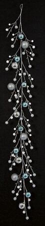 Earthflora's 6 Foot Mixed Shiny And Matte Multi-ball Garland With Silver/blue/ White